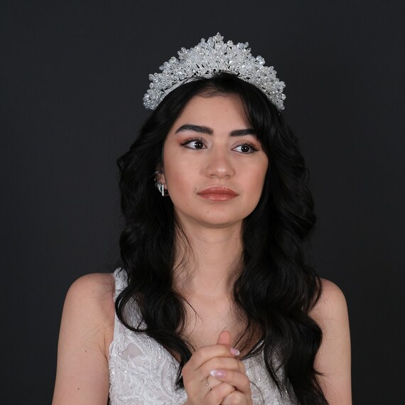 Buy Crystal Beaded Bridal Crown, Wedding Tiara, Bridal Tiara