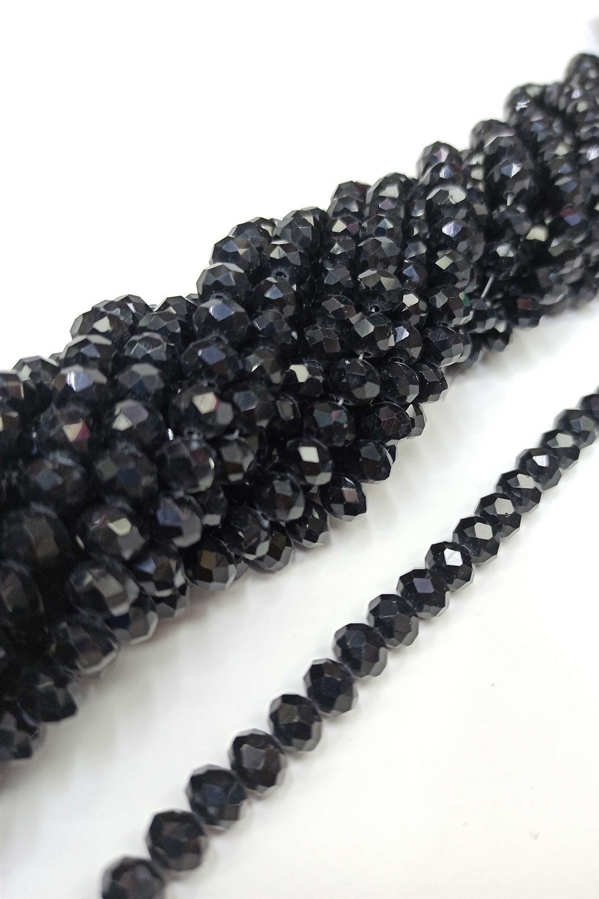 Black Crystal Beads 8 Mm A Yarn Glass Bead Directional Etsy