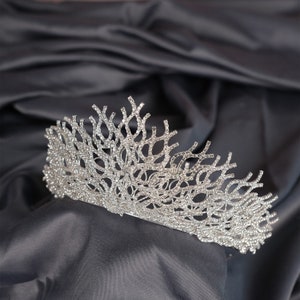 Tiara nuziale - Tiara d&#39;argento - Corona regina - Diadema nuziale - Diadema di cristallo - Corona di diadema - Tiara wedding- Tiara- Crown- Krone