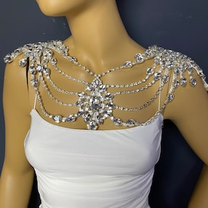 Wedding Rhinestone Jewelry, Wedding Dress Shoulder, Wedding Dress Accessory, Bridal Shoulder, Shoulder Necklace, Wedding Accessory