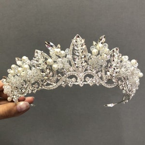 Biblische Kristallstein Brautkrone Braut, Hochzeit, Braut Tiara, Blüte Braut Tiara, Haarschmuck, Zeremonie, Krone, Königin Krone, Pr