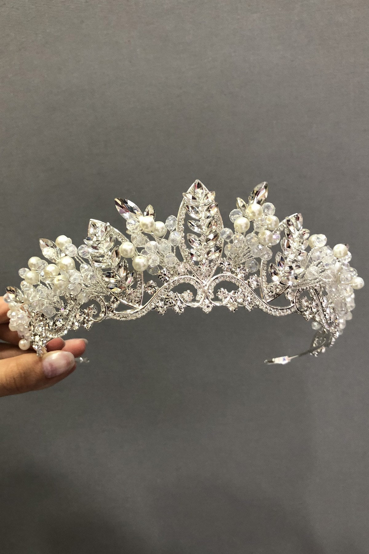 Pearl & Crystal Wedding Tiara, Biblical Bridal Crown - Etsy display picture 2