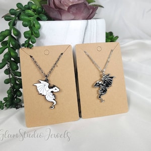 Matching Dragon necklaces, friendship necklace set, couples necklace set, family necklace set