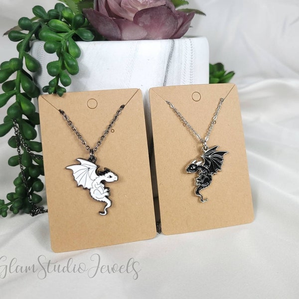 Matching Dragon necklaces, friendship necklace set, couples necklace set, family necklace set