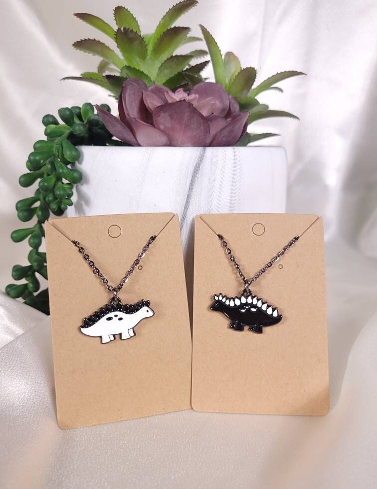 Matching Dinosaur Necklaces Friendship Necklace Set Stegosaurus