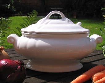 white ceramic tureen