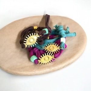 Bohemian Evil Eye Charm, Boho Bracelet, Handmade Spiritual Jewelry, Colorful Bracelet, Brass Evil Eye, Everyday Jewelry, Summer Bracelets