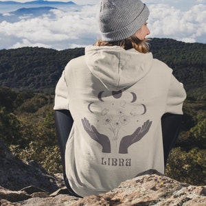 Mes de nacimiento Flor Nacimiento Flor Regalo Mes de nacimiento Sudadera Libra Regalos Sudadera con capucha de flores Octubre Flor de nacimiento Sudadera con capucha celestial