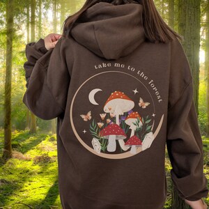Fairycore Clothing Mushroom Hoodie Mushroom Sweatshirt Cottagecore Hoodie Aesthetic Hoodie Trendy Hoodie Moth Hoodie Moon Hoodie