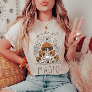 Mushroom Shirt Cottagecore Shirt Botanical Shirt Mushroom Top Mystical Shirt Evil Eye Shirt Mushroom Tshirt Witchy Shirt Mushroom Shirts