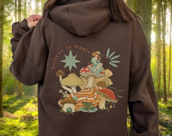 Fairycore Clothing Frog Hoodie Mushroom Hoodie Mushroom Sweatshirt Frog Sweatshirt Cottagecore Hoodie Aesthetic Hoodie Trendy Hoodie
