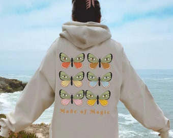 Butterfly Hoodie Witchy Hoodie Moth Hoodie Retro Sweatshirt Positive Sweatshirt Aesthetic Hoodie VSCO Hoodie Butterfly Sweatshirt 70s Vibe