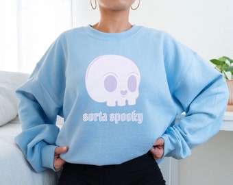 Pastel Goth Kleding Kawaii Goth Roze Goth Soft Goth Halloween Crewneck Schedel Sweatshirt Pastel Halloween Spooky Sweatshirt Cute Goth