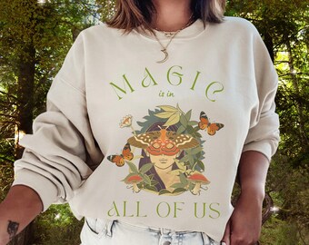 Fairycore Ropa Sudadera de hongos Sudadera Bruja Sudadera Moth Sudadera Goblincore Ropa Cottagecore Sudadera Ropa estética