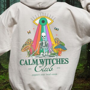 Sudadera con capucha de esqueleto Sudadera con capucha estética Sudadera con capucha de Halloween Sudadera con capucha retro de bruja de Halloween Sudadera con capucha de Halloween pastel Sudadera con capucha de moda Ropa de Halloween Sudadera con capucha marrón