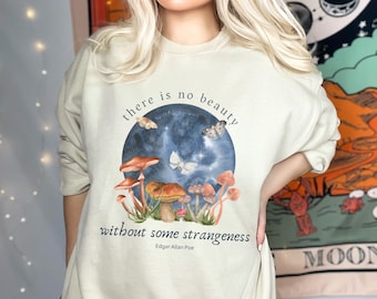 Edgar Allan Poe Bookish Sweatshirt Dark Academia Book Sweatshirt Dark Cottagecore Moth Sweatshirt Edgar Allen Poe Goblincore Shirt Poe Quote