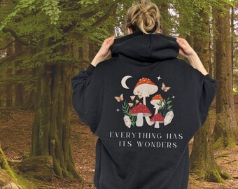 Mushroom Hoodie Fairycore Abbigliamento Fungo Felpa Cottagecore Felpa con cappuccio Falena Felpa con cappuccio Moon Felpa con cappuccio Estetica Felpa con cappuccio Oscar Wilde Alla moda Felpa con cappuccio