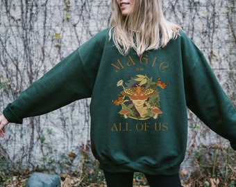 Fairycore Clothing Mushroom Sweatshirt Witchy Sweatshirt Moth Sweatshirt Goblincore Clothing Cottagecore Sweatshirt Aesthetic Clothes