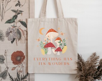 Mushroom Bag Frog Tote Bag Cottagecore Bag Mushroom Tote Bag Tote Bag Aesthetic Cute Tote Bag Aesthetic Tote Bag Trendy Tote Bag Book Tote