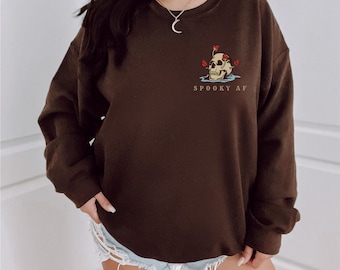 Skull Sweatshirt Mushroom Sweatshirt Spooky Sweatshirt Magic Mushroom Mushroom Clothing Spooky Season Sweatshirt Halloween Clothes