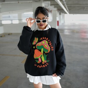 Magic Mushroom Sweatshirt Rave Outfit Mushroom Clothing Aesthetic Clothes Rave Clothing Butterfly Sweatshirt Positive Sweatshirt
