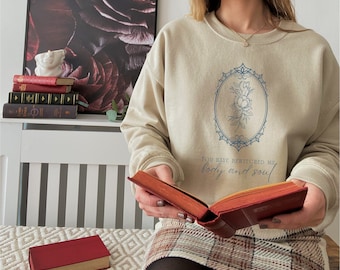 Jane Austen Gifts Pride and Prejudice Dark Academia Light Academia Bookish Sweatshirt Mr Darcy Book Sweatshirt Aesthetic Clothes Jane Austin