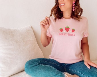 Strawberry Shirt Botanische Shirt Cottagecore Kleding Trendy Kleding Kawaii Kleding Fruit Shirt Cottagecore Shirts Esthetische Kleding