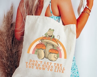 Frosch Tote Bag Pilz Tasche Pilz Tasche Retro Tote Bag Süße Tasche Tote Bag Ästhetische Ästhetische Tasche Trendy Tote Bag Frosch Tasche