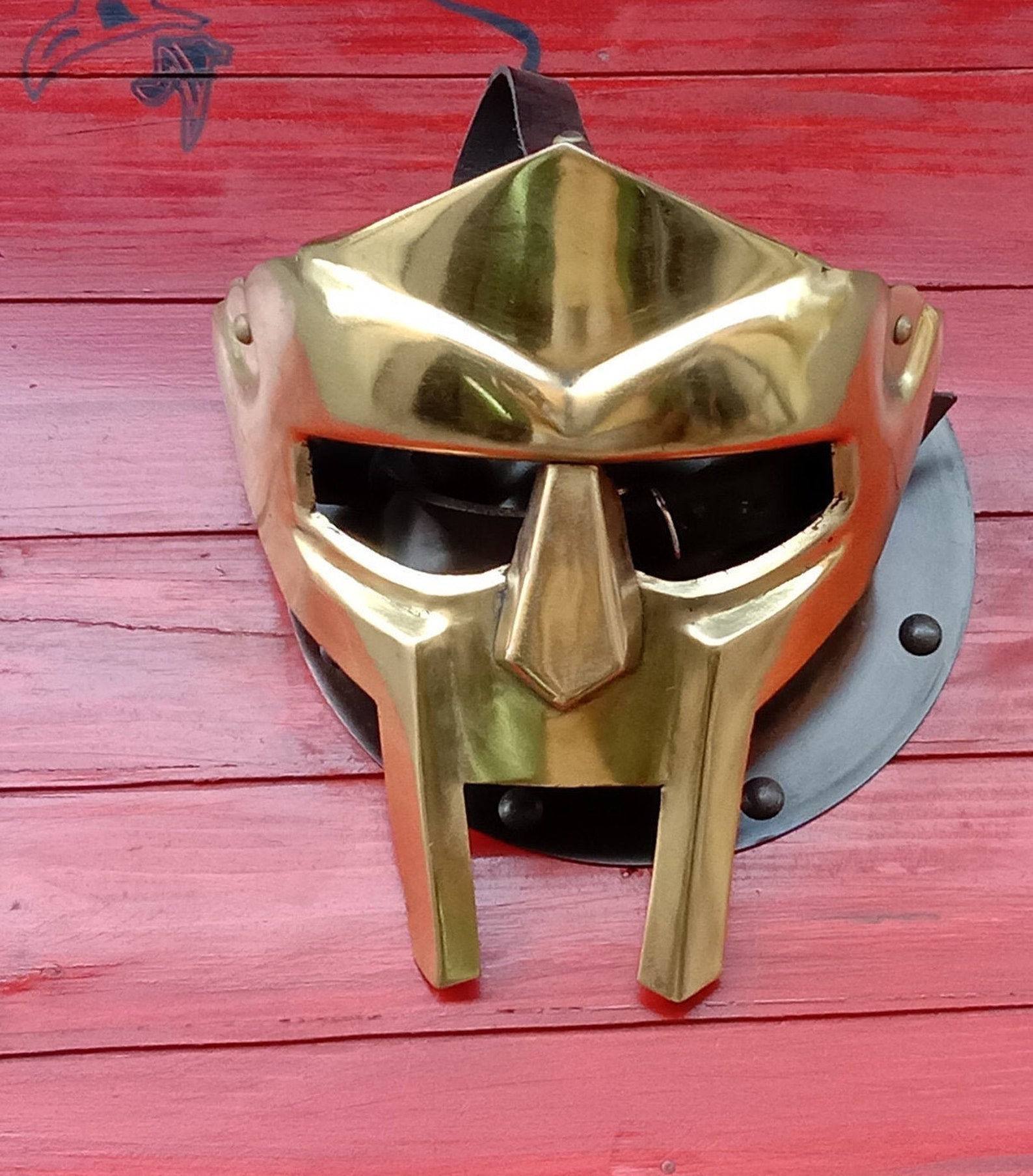 New MF Doom Gladiator Gold Finish Hand-forged Mask Mad-villain - Etsy UK