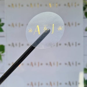 Durchsichtige metallische Initialen Aufkleber, Foliensticker, durchsichtige, transluzente Foliensticker, Gastgeschenke, Hochzeitseinladungen, Schreibwaren