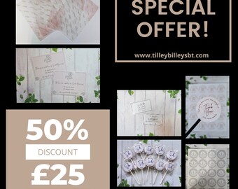 Easter offer, business stationery, stickers, thank you cards, logo stickers, vellum, lollipops, custom, branded