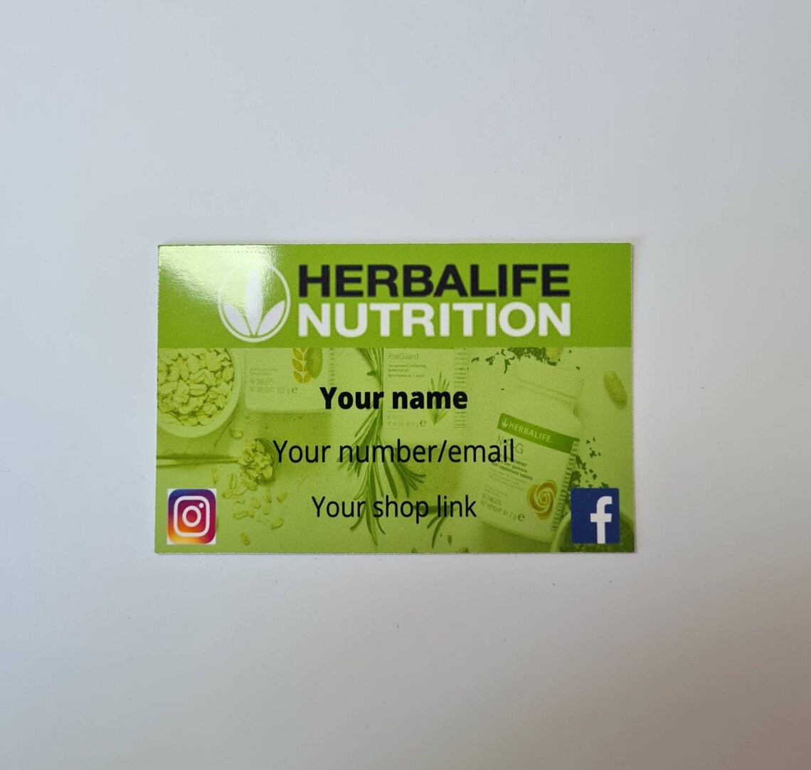 Herbalife Business Cards Gloss Finish New Customer Cards Etsy UK