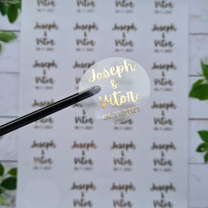 Durchsichtige Metallic Konfetti Aufkleber, Hochzeitssticker, durchsichtige Klebefolie, durchsichtige Sticker, für Gastgeschenke zu Hochzeiten,