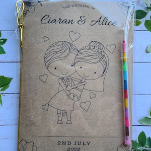 Libros de actividades para bodas infantiles con lápices de colores, Libro de actividades para niños, Recuerdos de boda para niños