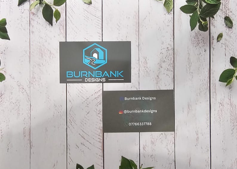 double sided business cards, logo on the front, business information on the back