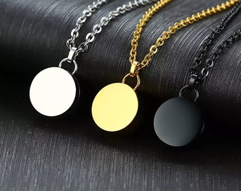 Minimalist Locket Necklace - Custom Engraved Initials Pendant for a Chic and Timeless Gift - Perfect for all Occasions