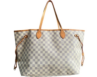 Vintage Louis Vuitton Neverfull Damier Azur GM Tote Bag