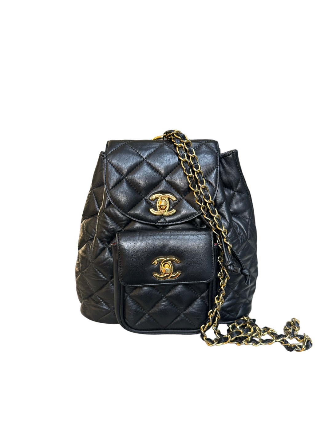 Vintage Chanel Mini Backpack Classic Black Bag Etsy