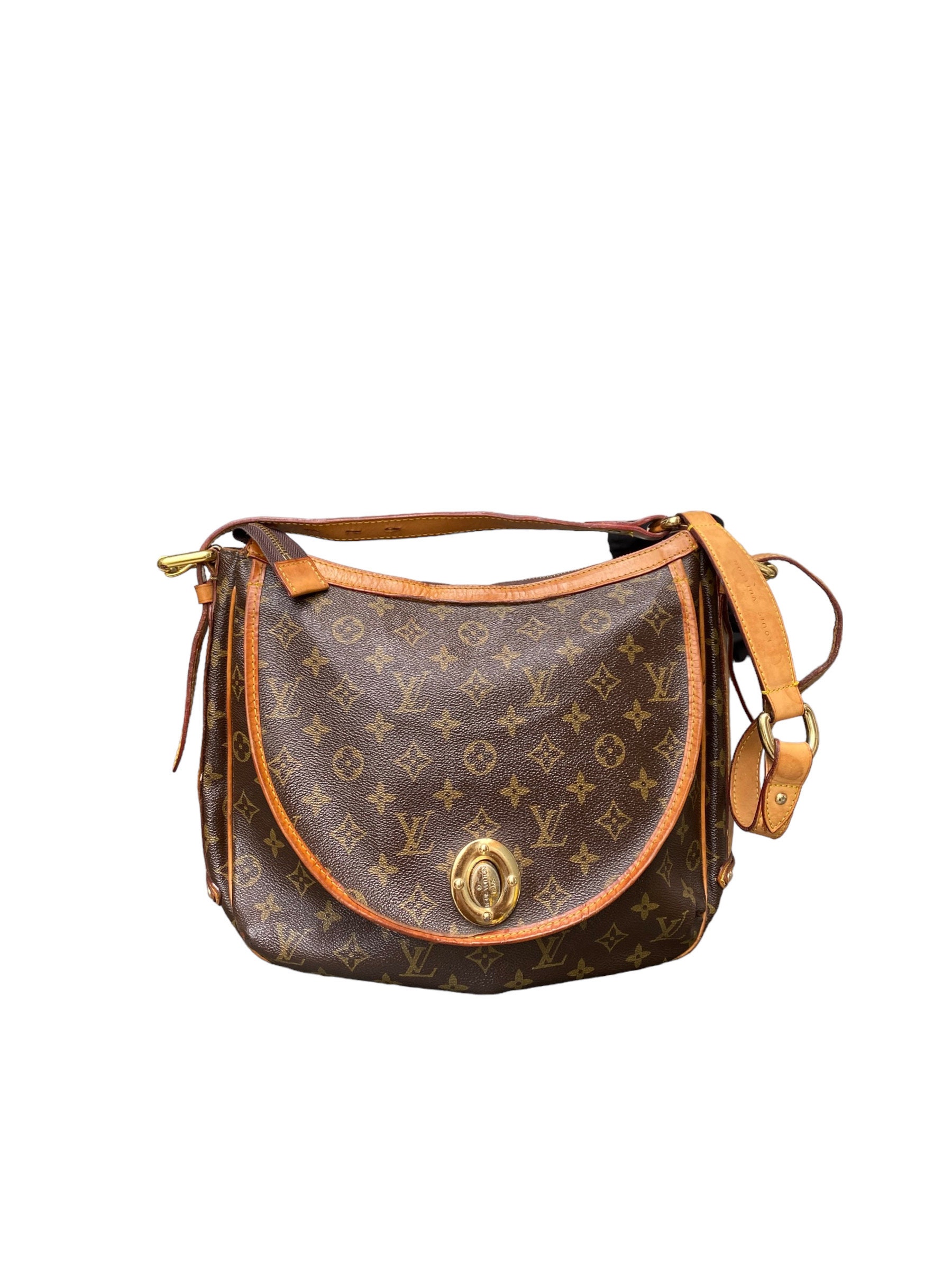 Louis+Vuitton+Tulum+Shoulder+Bag+GM+Brown+Canvas+Monogram for sale online