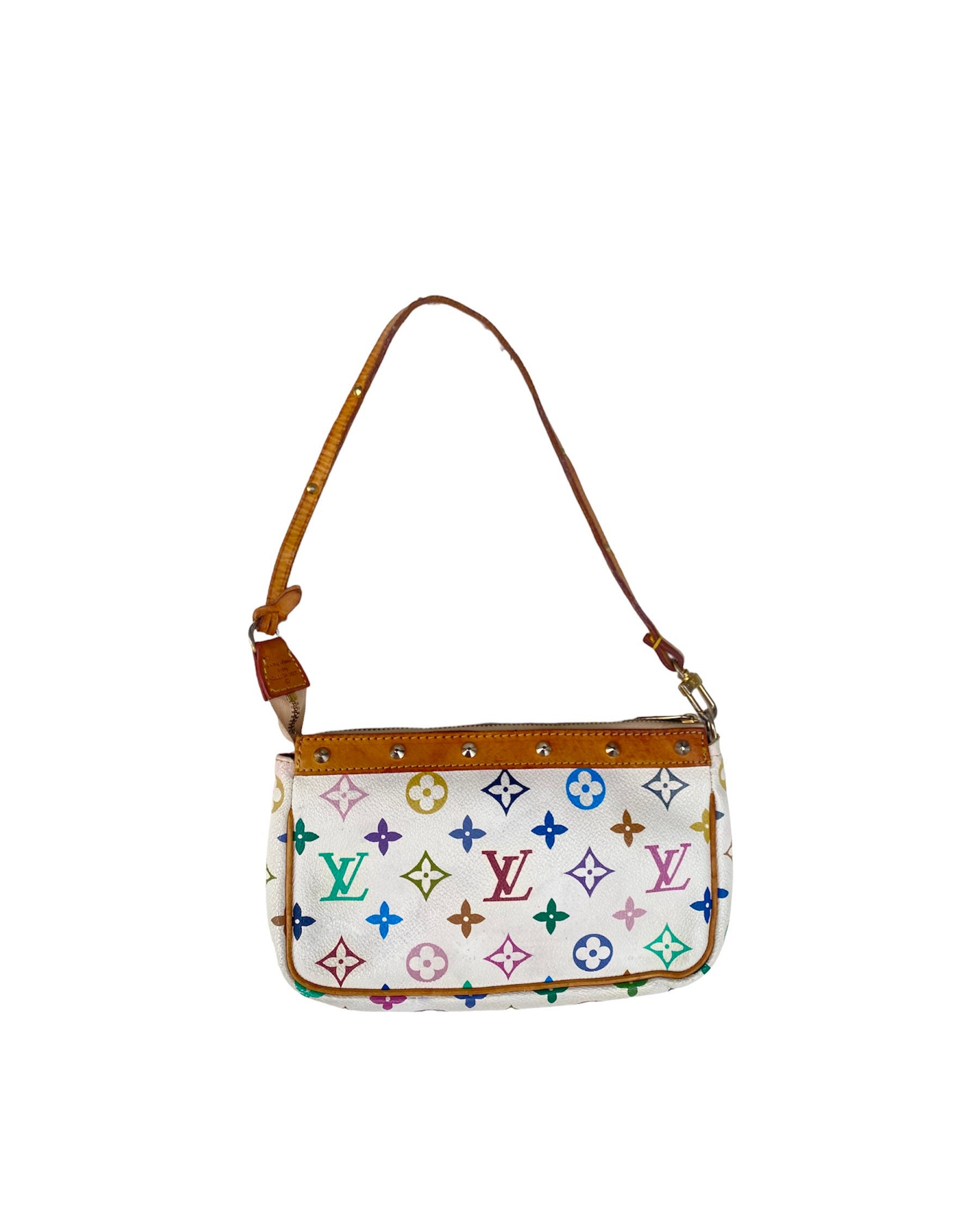 Louis Vuitton White Multicolour Monogram Murakami Alma Handbag Tote Y2K  Style