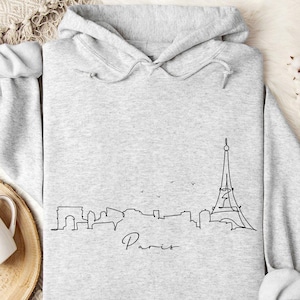 Eiffel Tower Hoodie, Paris Line Art Hoodie, Vacation Paris Hoodie, Paris Lover Hoodie, Paris City Hoodie, Paris Travel Hoodie