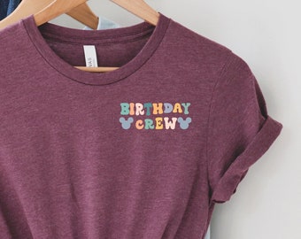 Minimalist Disney Birthday Shirt, Pocket Disney Birthday Party Shirt, Minnie Birthday Squad, Birthday Crew Shirt, Disneyland Birthday Shirt