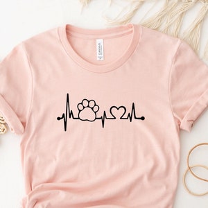 Dog Heartbeat Shirt, Paw Heartbeat Shirt, Dog Lover Shirt, Veterinarian Shirt, Dog Mom Gift, Dog Mom Shirt, Dog Rescue Shirt, Pet Mama Shirt