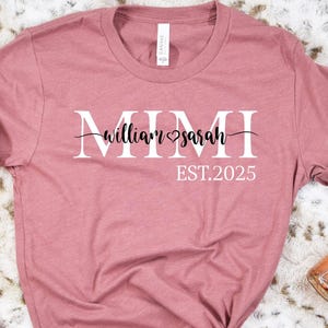 Personalized Mimi Shirt, Grandma Shirt With Grandkids Names, Custom Mimi Shirt, Mimi Est Shirt, Mother&#39;s Day Shirt for Mimi, Mimi Life Shirt