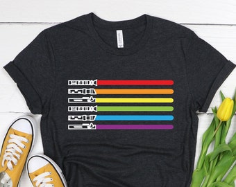 Rainbow Lightsaber Shirt, Pride Shirt, Pride Rainbow Shirt, Love is Love Shirt, Equality Shirt, Rainbow Pride Gift, LGBT Pride Gift Shirt