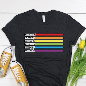 Rainbow Lightsaber Shirt, Pride Shirt, Pride Rainbow Shirt, Love is Love Shirt, Equality Shirt, Rainbow Pride Gift, LGBT Pride Gift Shirt image 1