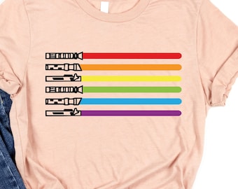 Pride Shirt, Rainbow Lightsaber Shirt, Pride Rainbow Shirt, Love is Love Shirt, Equality Shirt, Rainbow Pride Gift, LGBT Pride Gift Shirt