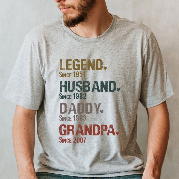 Legend Husband Daddy Grandpa Shirt, Father's Day Gifts, Custom Grandpa Tee, Papa Shirt, Daddy T-shirts, Husband Dad Shirt, New Papa Gifts