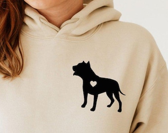 Pitbull Mom Pocket Hoodie, Minimalist Dog Mom Gifts, Pet Lover Hoodie, Gift for Dog Mom, Dog Lover Gift, Pitbull Lover Hoodie, Pitbull Shirt