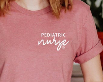Pocket Pediatric Nurse Shirt, Minimalist Pediatric RN Peds Nursing Shirt, Pediatric Nursing School T-Shirt, Cute Picu Children Nurses Tee